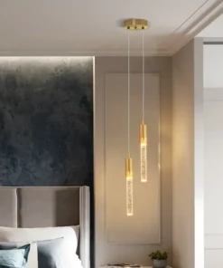 Iluminação criativa moderna de cristal led luminária cabeceira jantar sala estar restaurante lustre ouro preto pendurado lâmpada 5