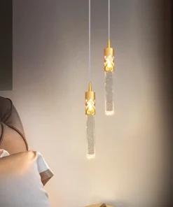 Iluminação criativa moderna de cristal led luminária cabeceira jantar sala estar restaurante lustre ouro preto pendurado lâmpada 4