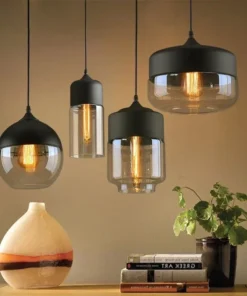 Nordic led luzes pingente de vidro luminárias moderno criativo madeira arte quarto jantar sala estar luz cor madeira pendurado lâmpadas 4
