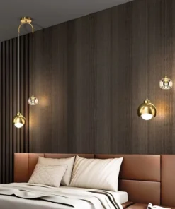 Moderno simples pingente de cristal luz luxo quarto cabeceira pendurado lâmpada nordic minimalista longa linha sala estar decoração casa 2