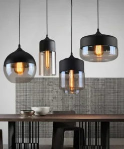 Nordic led luzes pingente de vidro luminárias moderno criativo madeira arte quarto jantar sala estar luz cor madeira pendurado lâmpadas 6