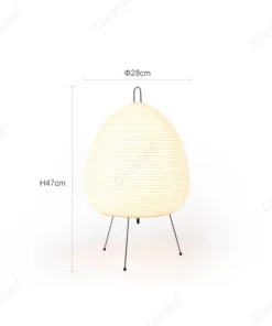 Luminária de Mesa de Papel com Design Japonês, Luminária de Papel de Arroz em Tripé, Luminária de Estilo Japonês, Luminária de Mesa LED para Quarto 6