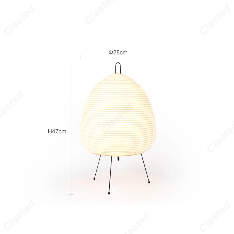 Luminária de Mesa de Papel com Design Japonês, Luminária de Papel de Arroz em Tripé, Luminária de Estilo Japonês, Luminária de Mesa LED para Quarto 6
