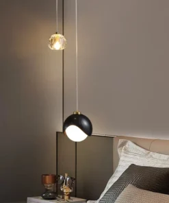 Moderno simples pingente de cristal luz luxo quarto cabeceira pendurado lâmpada nordic minimalista longa linha sala estar decoração casa 4