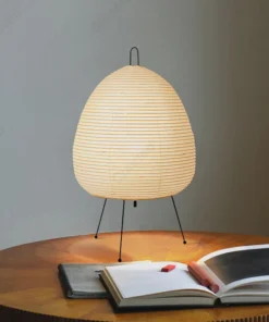 Luminária de Mesa de Papel com Design Japonês, Luminária de Papel de Arroz em Tripé, Luminária de Estilo Japonês, Luminária de Mesa LED para Quarto 3