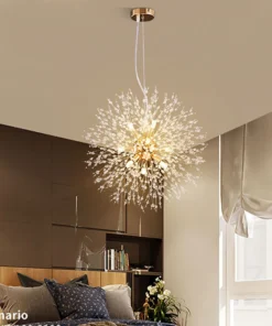 Céu moderno estrela bola de fogo pingente de cristal iluminação led dandelion restaurante, sala estar pingente, bar arte dinamarquês luminária 5