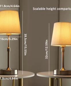 Lâmpada de mesa de tecido recarregável toque lâmpada de mesa substituível e12 2700k para restaurante hotel quarto cabeceira decoração lighing 6