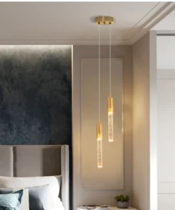 Iluminação criativa moderna de cristal led luminária cabeceira jantar sala estar restaurante lustre ouro preto pendurado lâmpada 2