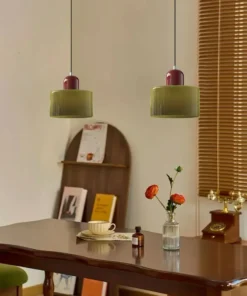 Lustre Vintage de Vidro Manchado Pequeno para Quarto e Sala de Jantar, Luminária Decorativa E27 nas Cores Rosa, Laranja, Verde e Branco 2