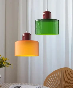 Lustre Vintage de Vidro Manchado Pequeno para Quarto e Sala de Jantar, Luminária Decorativa E27 nas Cores Rosa, Laranja, Verde e Branco 3