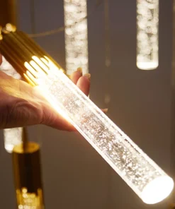 Iluminação criativa moderna de cristal led luminária cabeceira jantar sala estar restaurante lustre ouro preto pendurado lâmpada 6