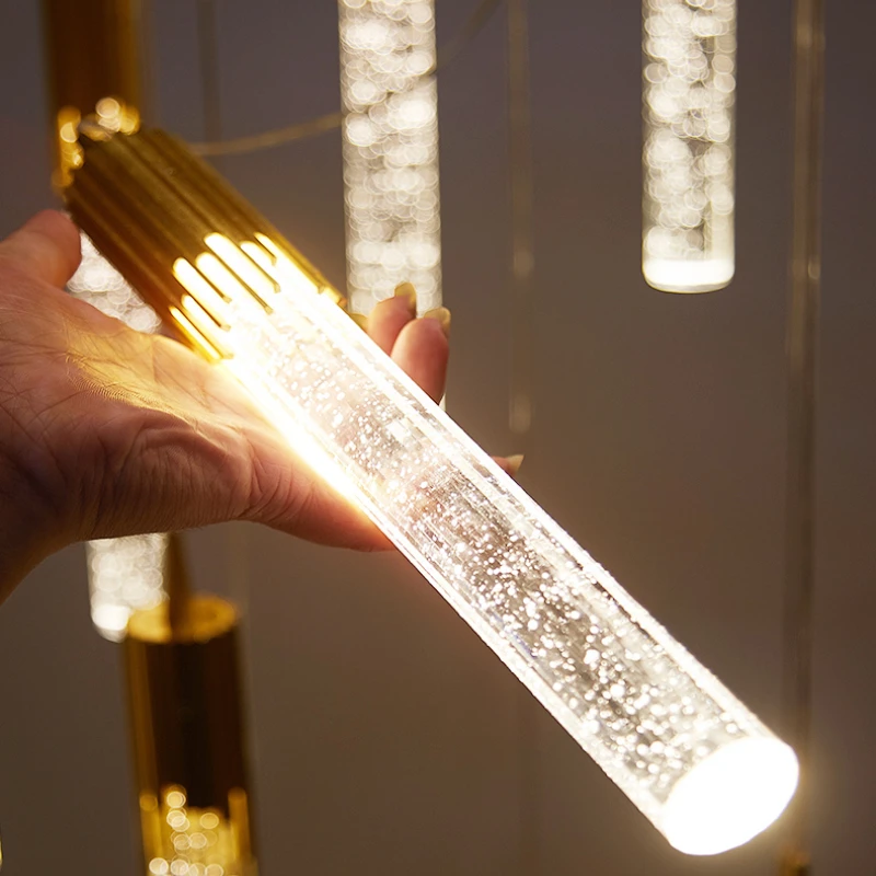 Iluminação criativa moderna de cristal led luminária cabeceira jantar sala estar restaurante lustre ouro preto pendurado lâmpada 6