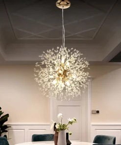 Céu moderno estrela bola de fogo pingente de cristal iluminação led dandelion restaurante, sala estar pingente, bar arte dinamarquês luminária 4