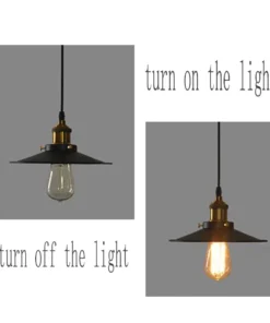 E27 vintage retro edison loft lâmpada pingente interior, retro industrial lâmpada do teto lacado ferro guarda-chuva abajur arte do país 5
