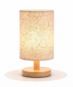 Abajur de Mesa LED Nórdico em Madeira e Linho – Luminária Decorativa USB para Quarto e Cabeceira | Metal Center Brasil