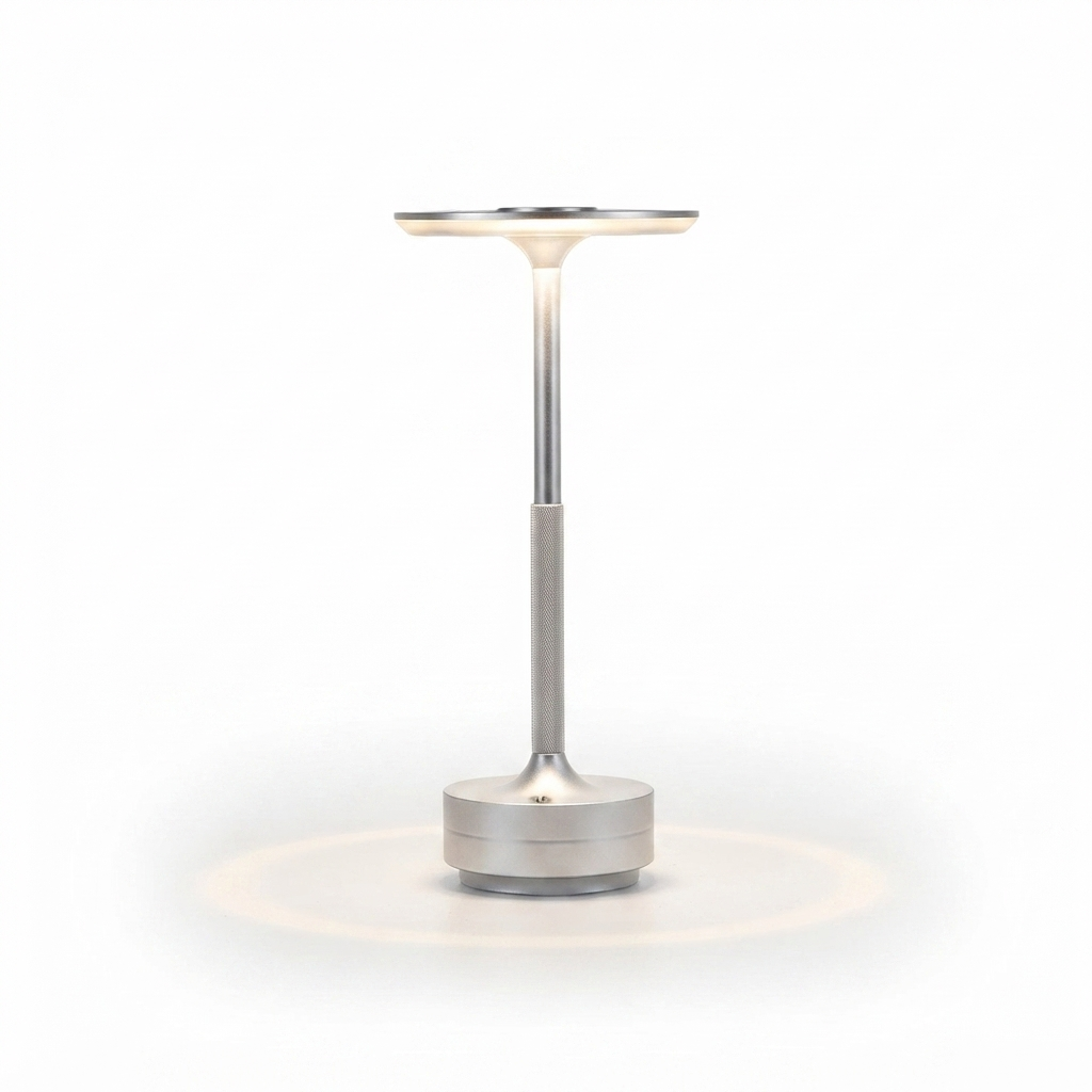 Luminária de Mesa LED Touch Recarregável USB em Alumínio Premium | Abajur Moderno para Restaurante, Bar e Decoração – Metal Center Brasil