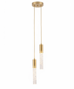 Luminária Pendente LED de Cristal Moderna – Design Luxo Preto e Dourado para Cabeceira, Sala, Restaurante e Decoração Sofisticada