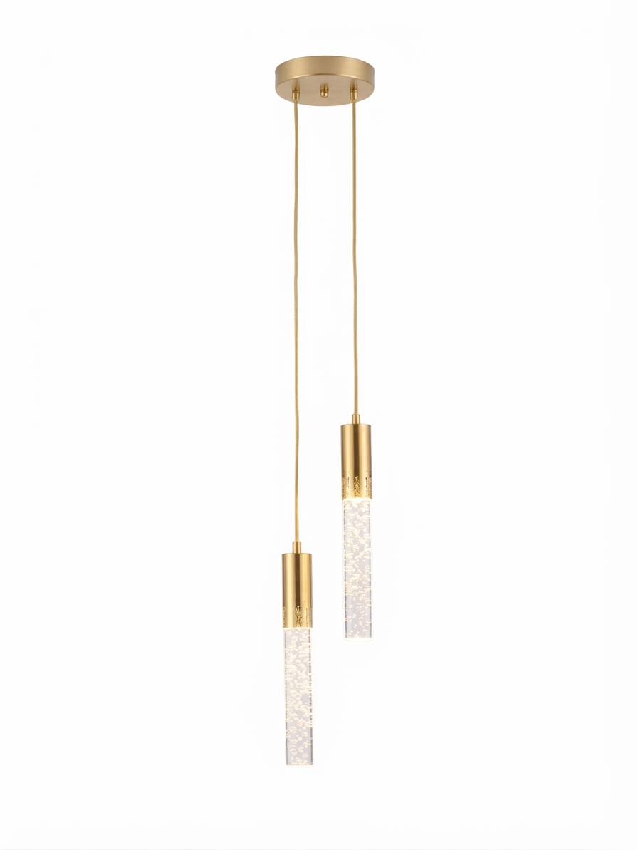 Luminária Pendente LED de Cristal Moderna – Design Luxo Preto e Dourado para Cabeceira, Sala, Restaurante e Decoração Sofisticada