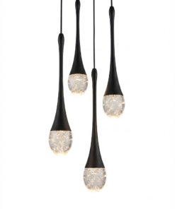 Luminária Pendente Bubble Crystal LED – Pendente de Cristal Moderno para Sala, Cozinha, Ilha Gourmet, Bar e Café