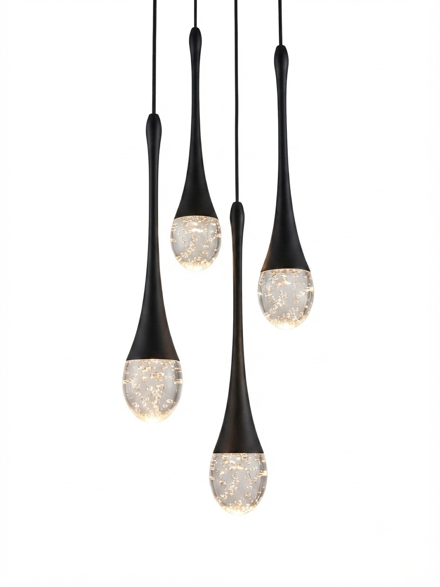 Luminária Pendente Bubble Crystal LED – Pendente de Cristal Moderno para Sala, Cozinha, Ilha Gourmet, Bar e Café